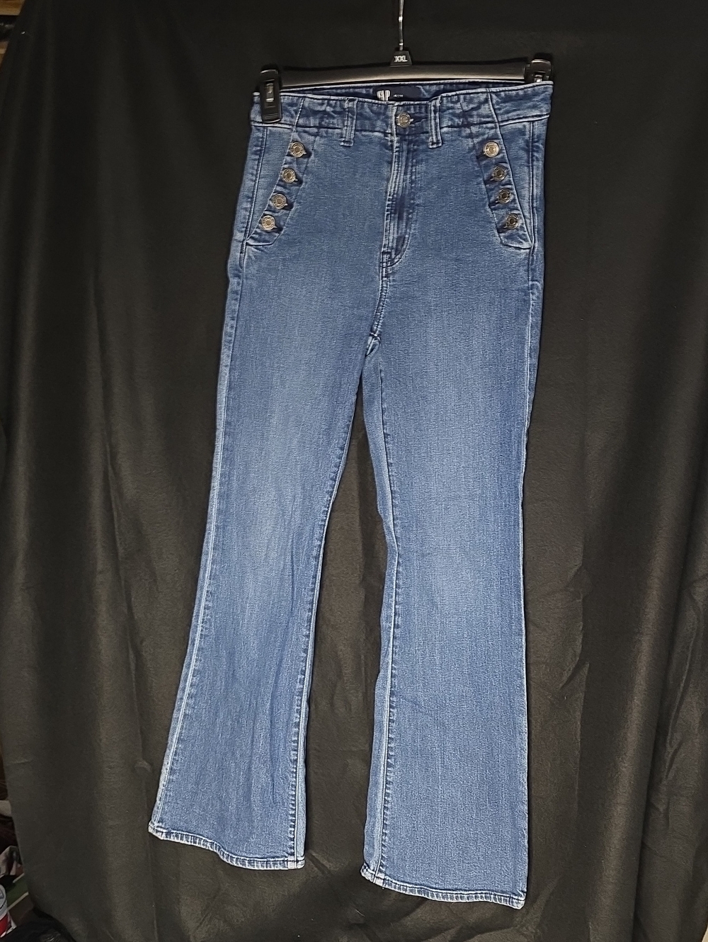 GAP Blue Flare Jeans with Sailor-Style Buttons
